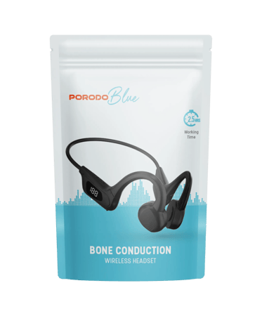 سماعات بلوتوث رقبة 2.5 ساعة استماع بورودو Porodo Blue Bone Conduction Headphones