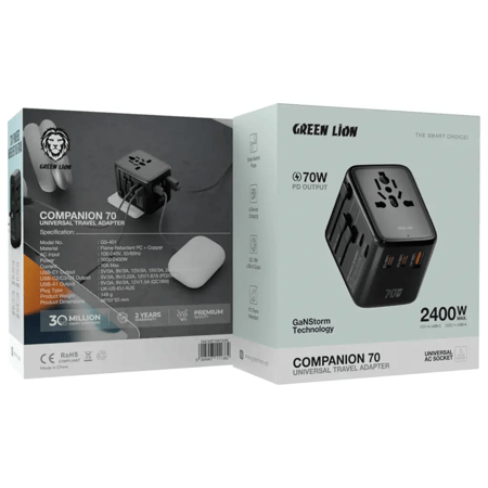 محول السفر العالمي جرين ليون كومبانيون 70 – أسود