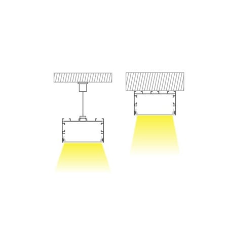 بروفايل المنيوم BG-71- ظاهر  - 2 متر - مجرى شريط الليد