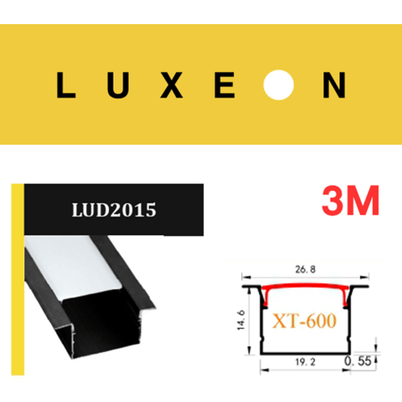 بروفايل المنيوم LUD2015  - طول 3 متر - دفن - مجرى شريط الليد