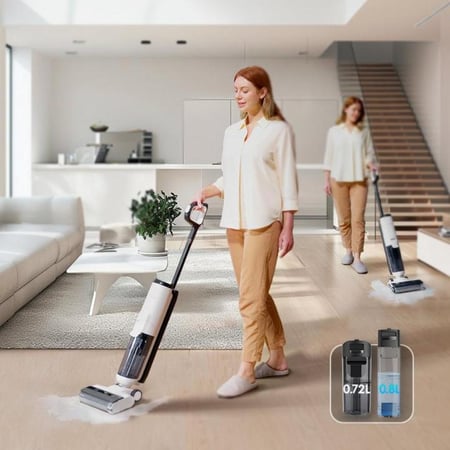 مكنسة كهربائية ذكية دريم كلين لاسلكية 3 في 1 – للشفط والمسح والتجفيف | تنظيف مبلل وجاف