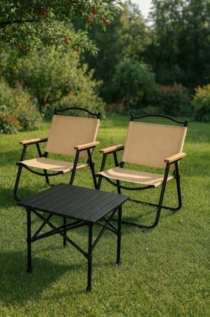 طقم الرحلات قابل للطي كرسيين وطاولة