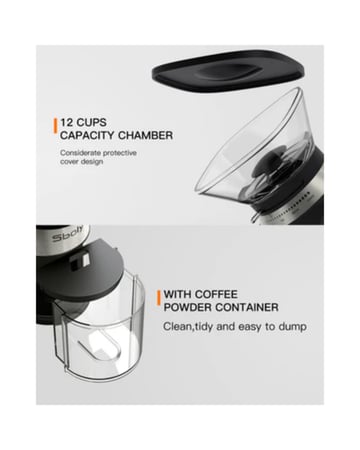 مطحنة قهوة احترافية Sboly – 19 إعداد طحن | شفرات مخروطية ستانلس ستيل