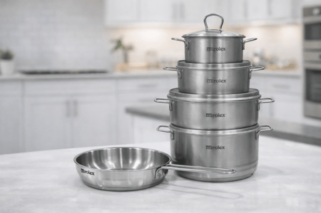 طقم قدور استانلس استيل 9 قطع  ضمان 10 سنوات