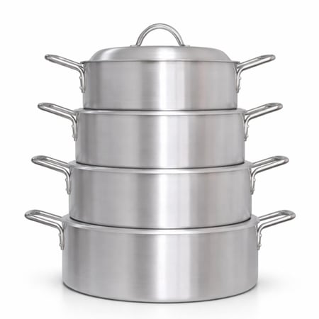 طقم قدور المنيوم مسطح ثقيل