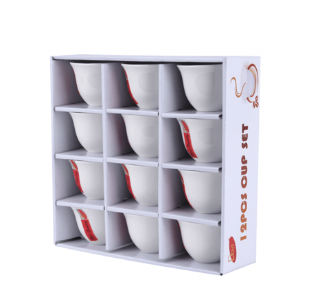 طقم فناجيل قهوة ساده بورسلان