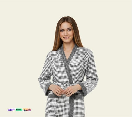 روب حمام وافل لارج رصاصي