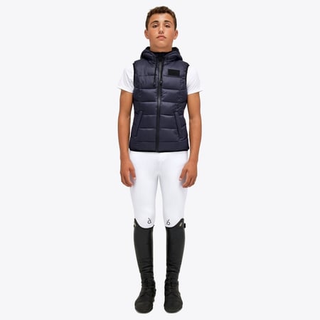 Synthetic Down Hooded Zip Puffer Vest