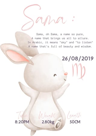 لوحة بـِ معنى إسم طفلك