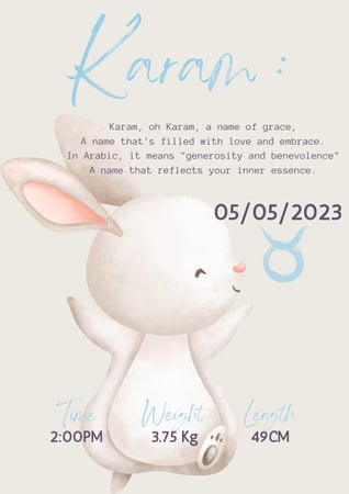 لوحة بـِ معنى إسم طفلك