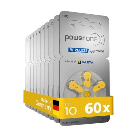 علبة بطارية سماعة الأذن باور وان Power One P10 الألمانية لأداء موثوق م