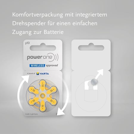 علبة بطارية سماعة الأذن باور وان Power One P10 الألمانية لأداء موثوق م