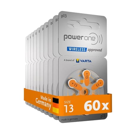 علبة بطارية سماعة الاذن باور وان الماني power one p13