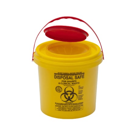 حاوية نفايات طبية 21 لتر دائري اصفر Sharps Container-Round - 21 Ltr Ye