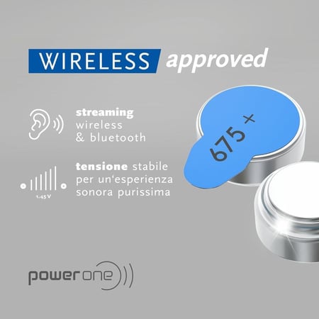 علبة بطارية سماعة الاذن باور وان الماني power one p675