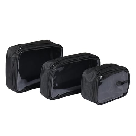 هارتس شنطة مكياج شفافة سوداء عملية-مقاس m