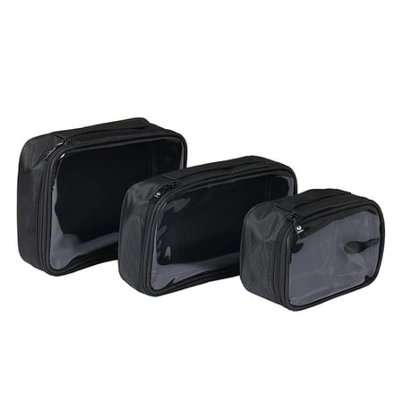 هارتس شنطة مكياج شفافة سوداء عملية-مقاس s