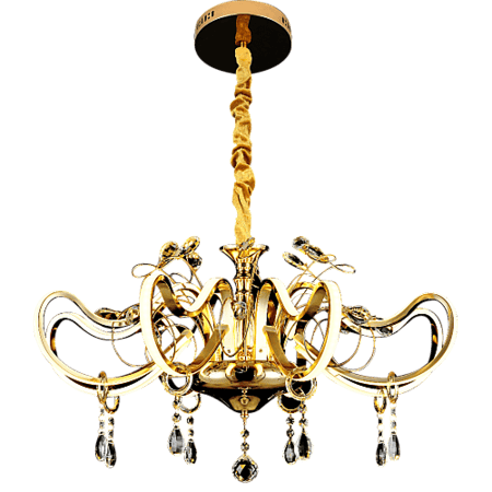 نجف برايت لايت ثماني بلون ذهبي وإنارة صفراء من