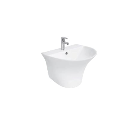 مغسله معلقه لون ابيض بتصميم عصري