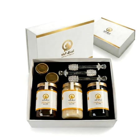 الباقة الذهبية الملكية (عسل السدر الجبلي – عسل المجرى – عسل الغابة السوداء)