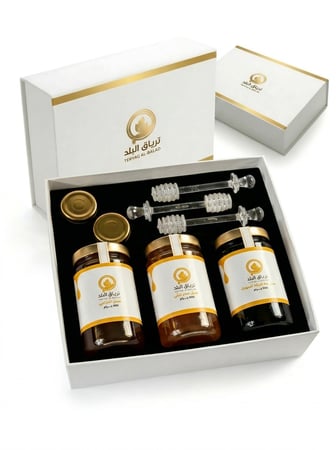 باقة التوازن الطـــــــــــبيعي  ( عسل كِين - عسل السدر الجبلي - عسل الغابة السوداء )
