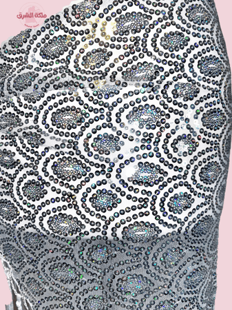 حزام رقص طاووس المميز (ابيض لامع) (حياكة يدوية أصيلة)