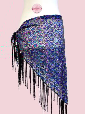 حزام رقص طاووس المميز (متعدد الاوان لامع) (حياكة يدوية أصيلة)