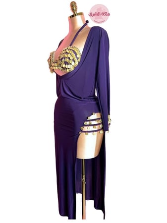 بدلة رقص الملكة سمسمة (قطعتين) (بنفسجي/ذهبي)
