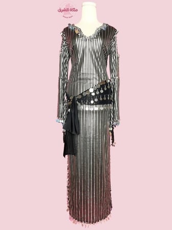 بدلة رقص الملكة سمية الخشاب (فضي) (حزام مجاناً)