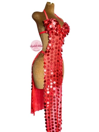 بدلة رقص الملكة سكرة الحي (أحمر)