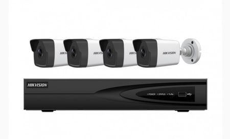 عدد 4 كاميرات شبكية 5 ميجـا IP - داخلية او خارجية مع جهاز تسجيل 4 قنوات - هيكفيجن