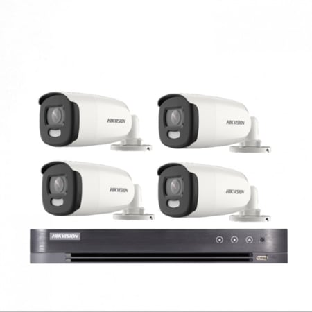 عدد 4 كاميرات 5 ميجـا - خارجية رؤية ليلية ملونة 40 متر مع جهاز تسجيل 4 قنوات (HD)