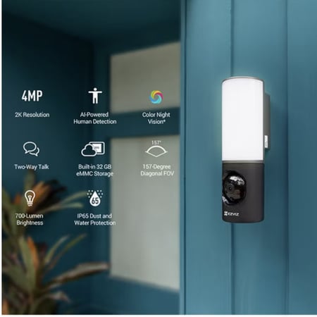 LC3 كاميرا ايزفيز ذكية للأمان على الحائط مع إضاءة