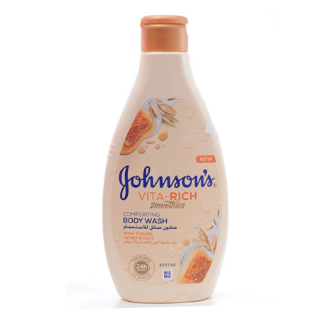 صابون سائل للاستحمام فيتا ريتش مع خلاصة اللبن والخوخ وجوز الهند من جونسون - 250مل