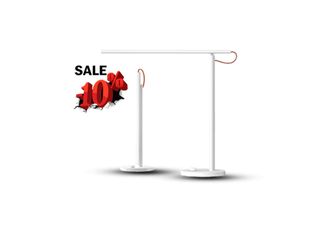 2 مصباح مكتبي شاومي Mi LED Desk Lamp 1S (MUE4105GL) - مجموعة مكونة من 2 مصباح ذكي بخاصية الإضاءة الخالية من الوميض، تحكم بالسطوع والصوت والتطبيق، أبيض