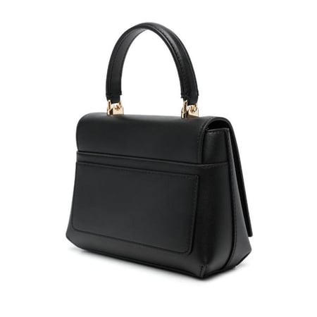 شنطة عملية جلد بنقش شعار الماركة DG سوداء