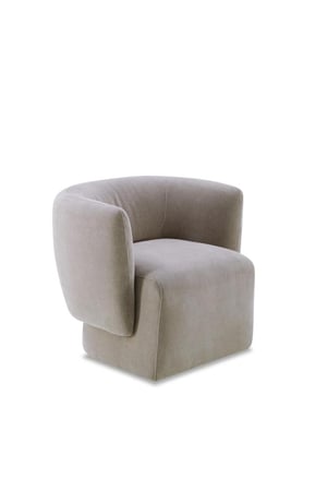 Custy Curved Armchair, Grey