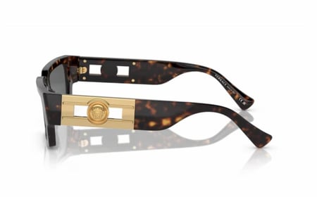 نظارة فرزاتشي شمسية مستطيلة 108-87 4459 VE بإطار هافانا وذهبي