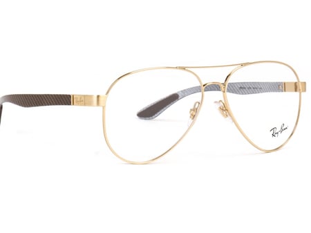 نظارة طبية راي بان رجالية ذهبية RB 8420 2500 بإطار كاربون فايبر