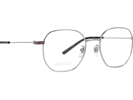 نظارة طبية قوتشي رجالية GG1125OA 003 بإطار سداسي معدني فضي