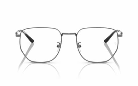 نظارة طبية راي بان سداسي رجالي RX 8776-D 1000 بإطار فضي تيتانيوم