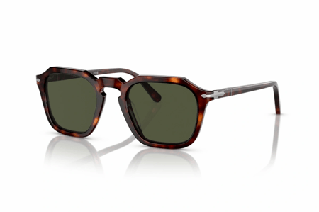 نظارة شمسية بيرسول مربعة رجالية PO 3292-S 24-31 بعدسات خضراء داكنة