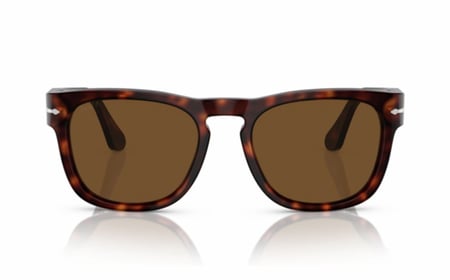 نظارة شمسية بيرسول مربعة رجالية PE 3333-S 24-57 بإطار وعدسان بنية