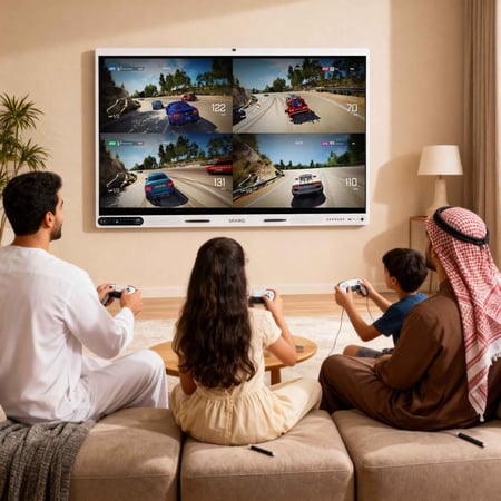 شاشة سبارك التفاعلية، شاشة لمس 110 بوصة، بدقة 4K UHD، ذاكرة رام 32 جيجابايت، سعة تخزين 256 جيجابايت .فيديو كونفرنس 48 ميجا بيكسل و 8 مايكروفونات، SPARQ SMART Interactive Screens