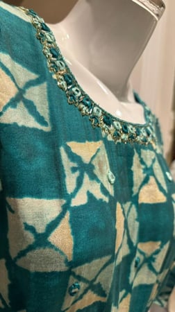 فستان قطن هندي أخضر