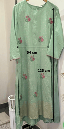 فستان قطن هندي mint green