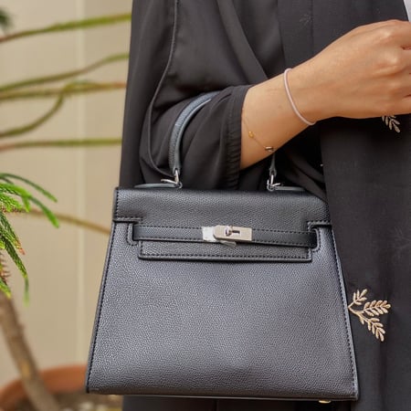 لارج هاندباق مقاس 25 Silver black
