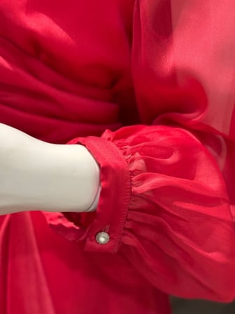 فستان شيفون احمر تركي