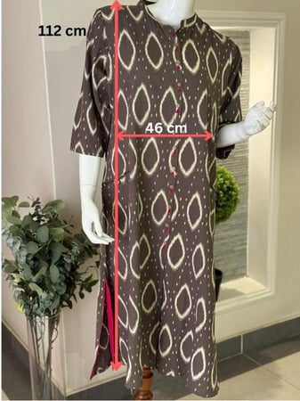 جلابية قطن هندي بارد رمادي مع دوائر بيج