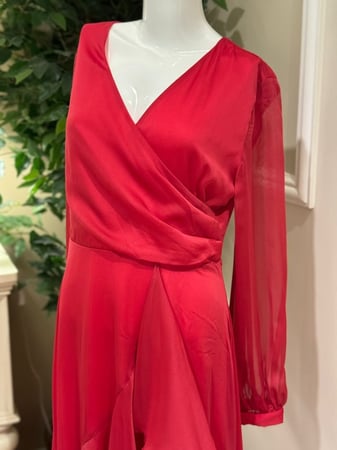 فستان شيفون احمر تركي